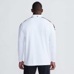 Men's Long Sleeve Knit Shoulder Panel Polo - Image 7