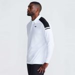 Men's Long Sleeve Knit Shoulder Panel Polo - Image 4