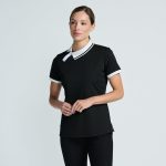 Women's Asymmetrical Snap Collar Polo - Image 3