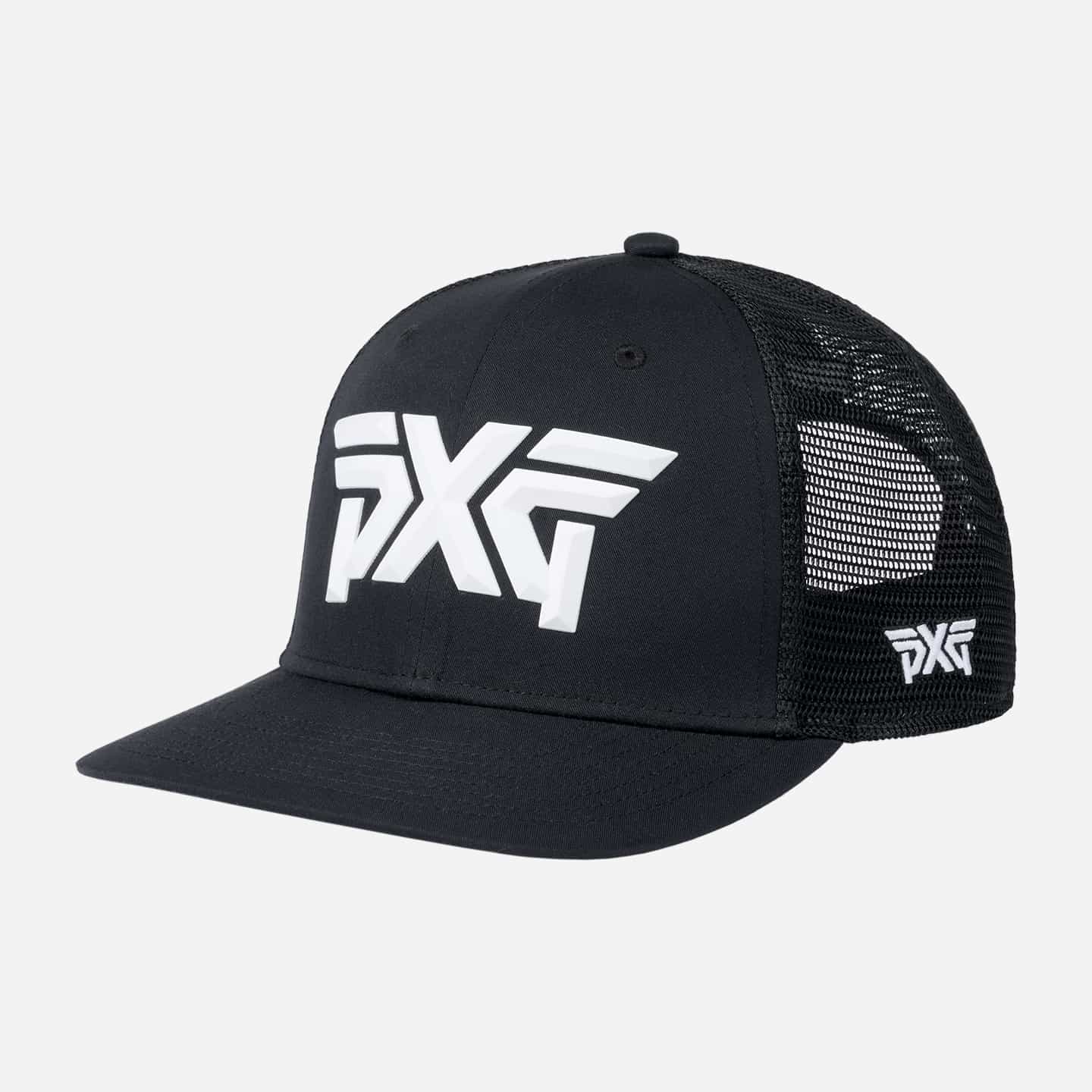 H-23PXG000094-1-OSFM-BLK-Faceted-Front-Trucker-Cap-Black-Listing-1-50 Faceted Front Trucker Cap - Image 1