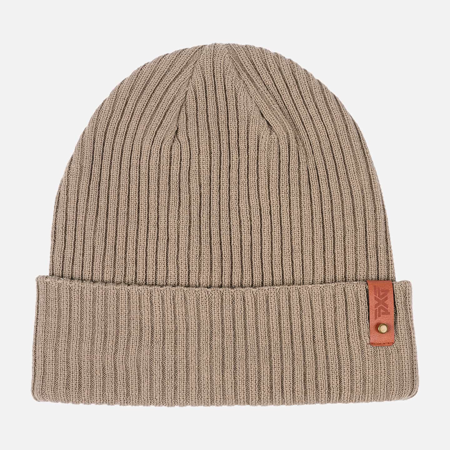 H-24PXG000182-OSFM-Rib-Knit-Cuff-Beanie-Taupe-Rust-Listing-1-50 Rib Knit Cuff Beanie - Image 1