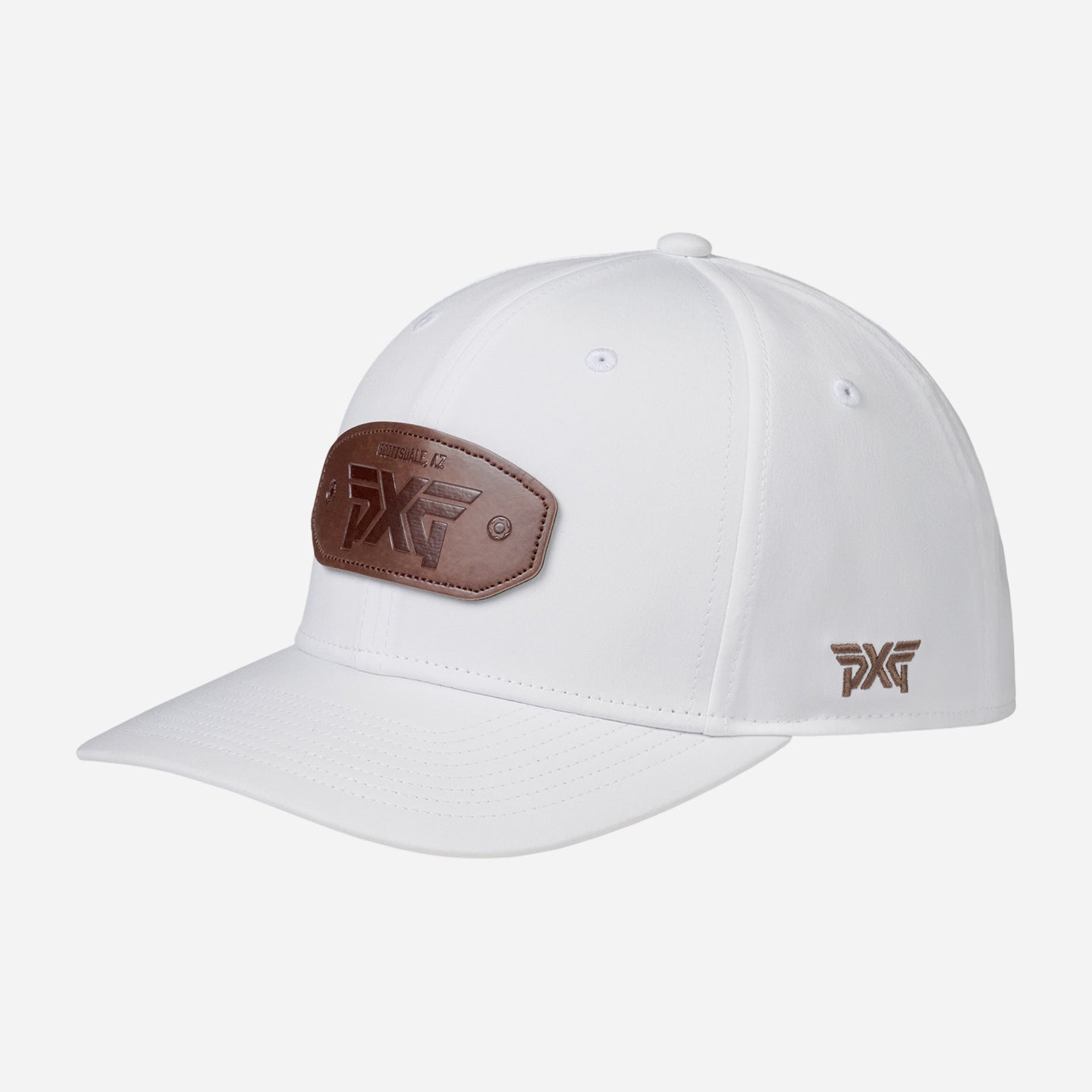 H-25PXG000298-1-OSFM-6-Panel-Curved-Bill-Snapback-Patch-White-Listing-1-v2 6-Panel Curved Bill Snapback Patch Cap - Image 1