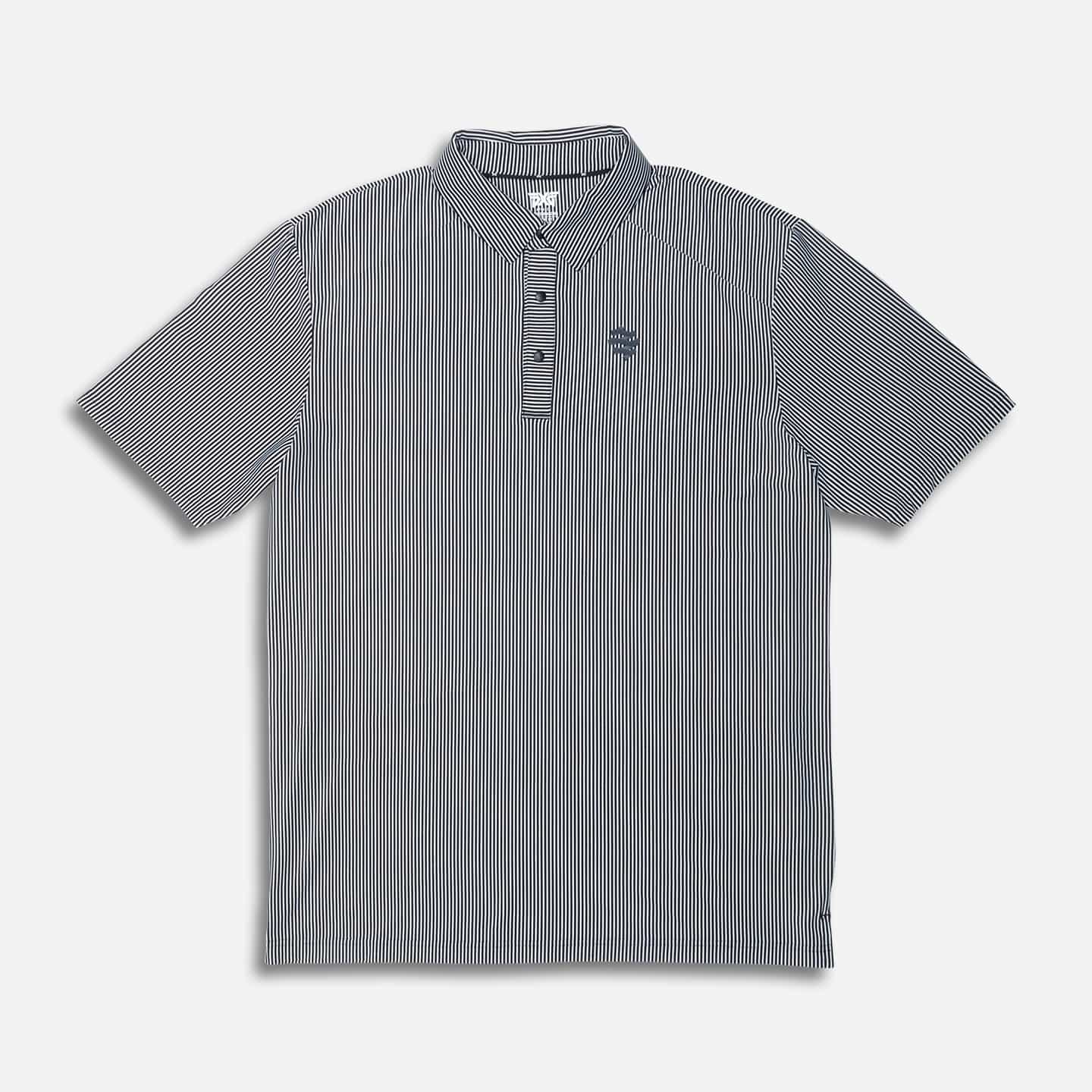 Mens-Comfort-Fit-Striped-Polo-Lay-Flat-50 Men's Striped Polo - Image 1