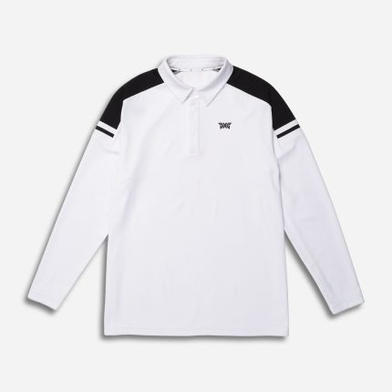 Men's Long Sleeve Knit Shoulder Panel Polo