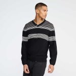 Men's Multi-Striped V-Neck Sweater - Image 7