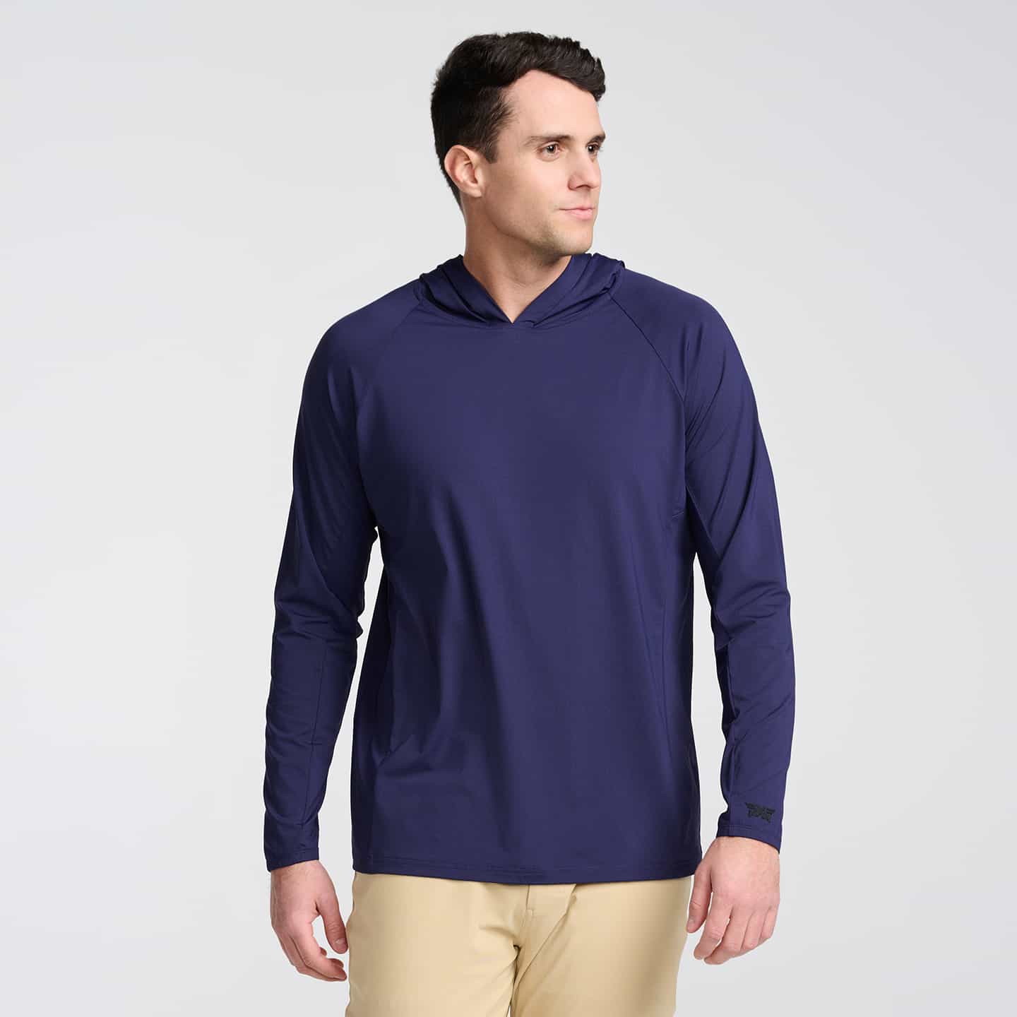 Mens-Tour-Hooded-Raglan-Pullover-Navy-Front-50 Men's Tour Hooded Raglan Pullover - Image 1