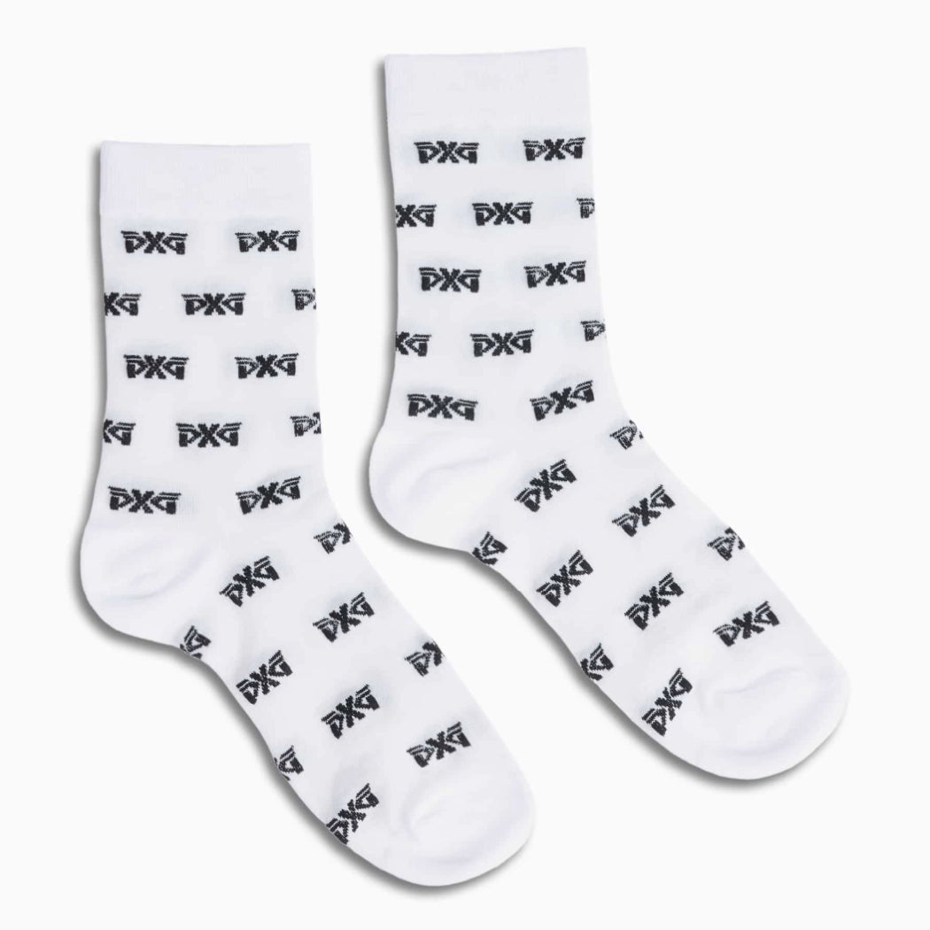 Mesh_Crew_Socks_White Women's All Over Logo Mesh Crew Socks - Image 1