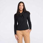 Women's Lavalliere Long Sleeve Polo - Image 3