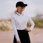 Women's Terry Cloth 1/4 Zip Long Sleeve Polo - Image 3