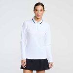 Women's Terry Cloth 1/4 Zip Long Sleeve Polo - Image 9