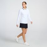 Women's Terry Cloth 1/4 Zip Long Sleeve Polo - Image 15